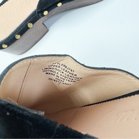 J Crew Dakota Black Leather Suede Studded Clogs - Picture 8 of 8